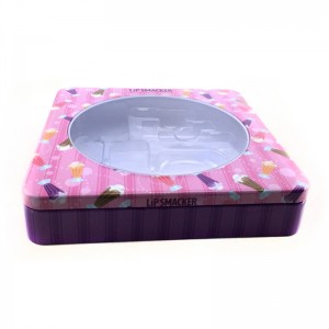 Petite boîte carrée cosmétique carrée pour brillant à lèvres avec fenêtre en PVC